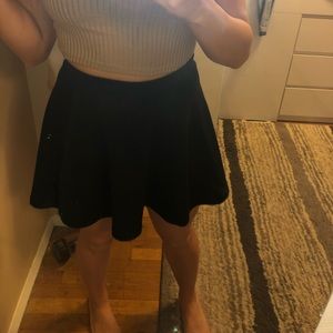 Plain black flare skirt